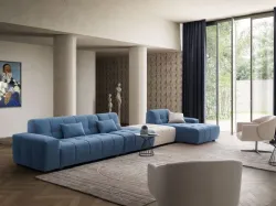 Fabric modular sofa in different finishes, excellent quality materials.