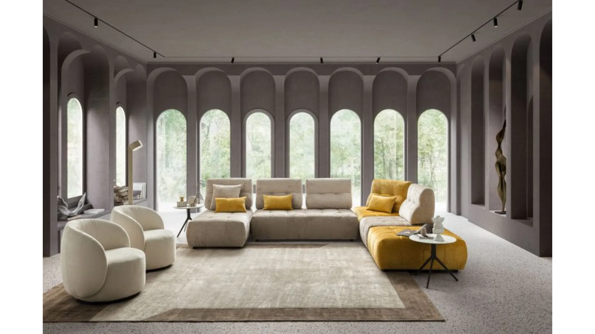 Modern style fabric sofa model Byron of excellent quality, customizable in the finishes.