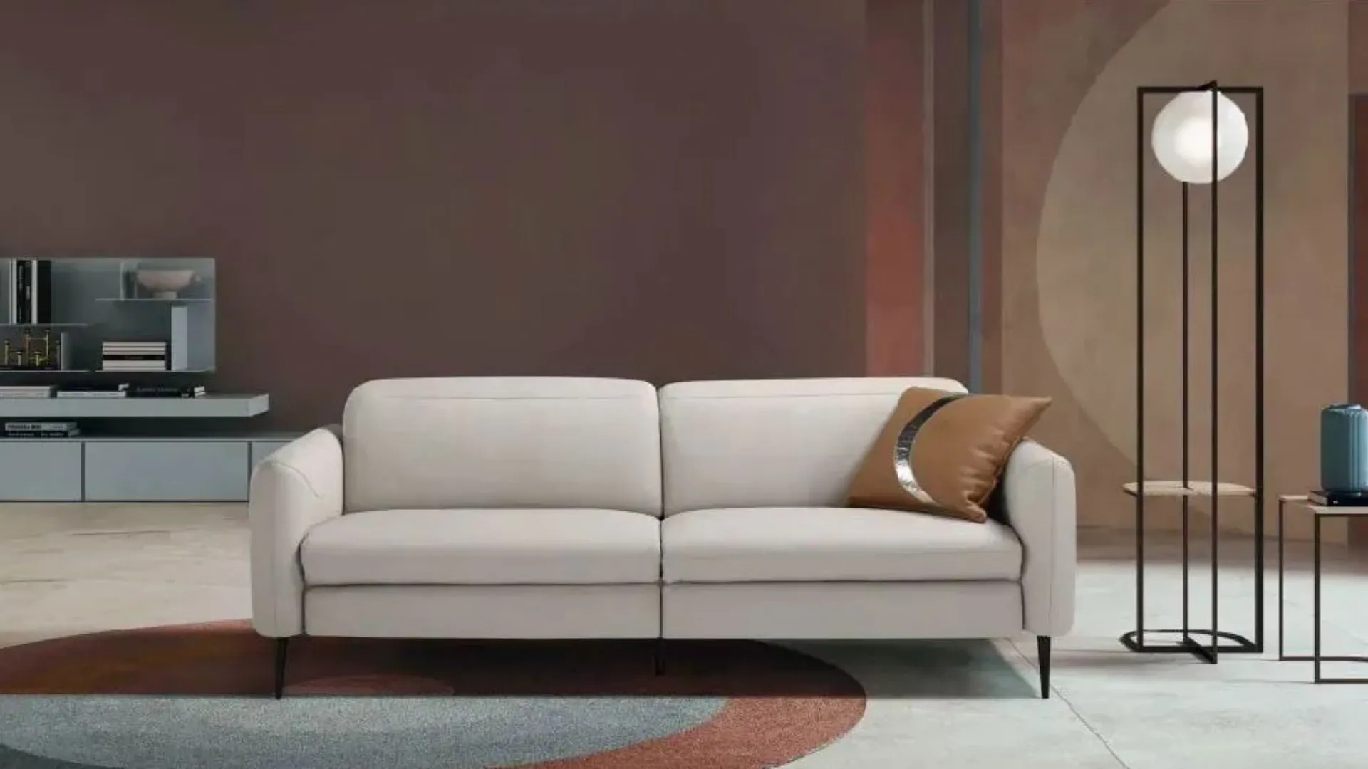 Elegant and comfortable leather sofa.