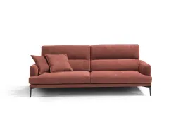 Sofa with adjustable backrest in fabric