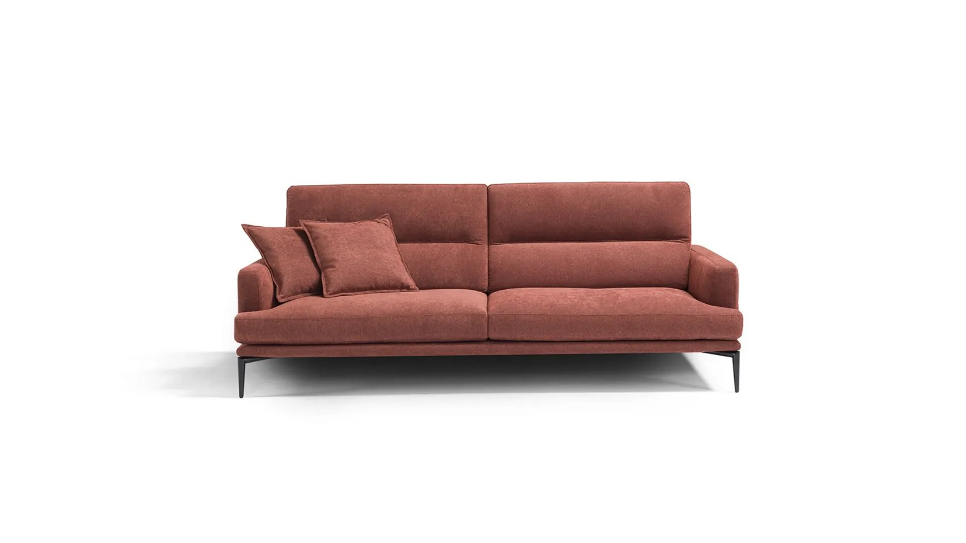 Sofa with adjustable backrest in fabric