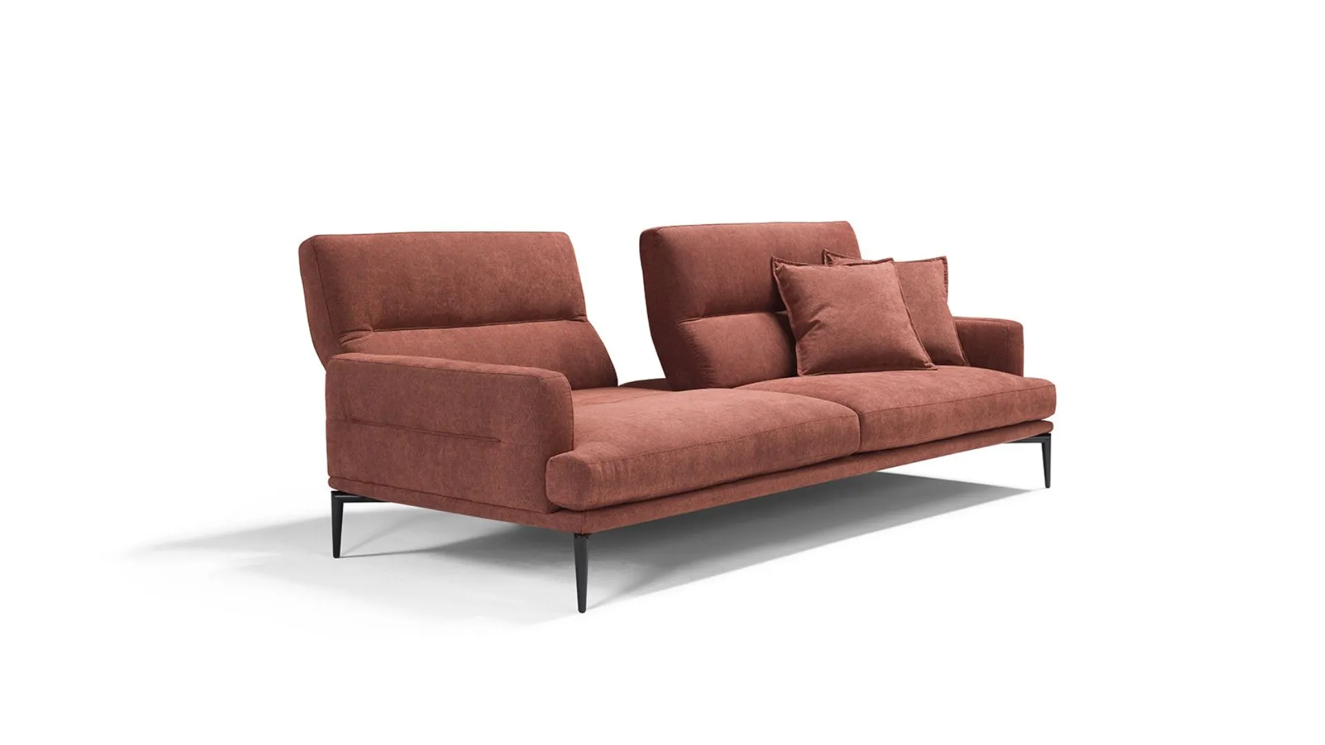 Sofa with adjustable fabric backrest