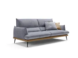 Funny fabric sofa with 1970s metal legs.