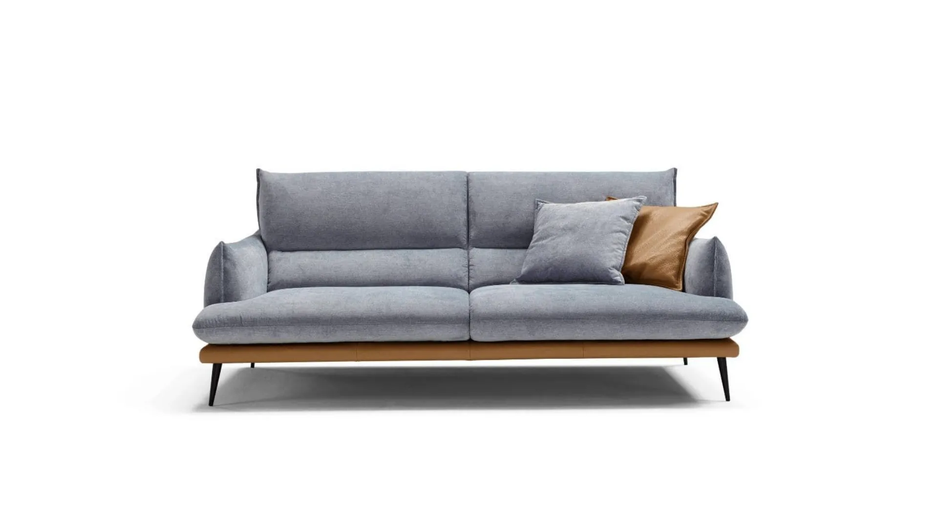 Funny fabric sofa with 70s metal legs