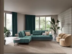 Joplin sofa in leather or fabric with fully removable cover 302x245
