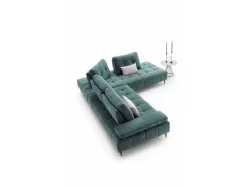 Joplin sofa model in leather or fabric, completely removable cover, 302x245