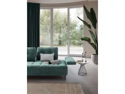 Joplin sofa in leather or fabric, completely removable covers, 302x245.