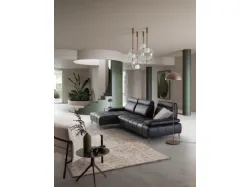 Joplin sofa model in leather or fabric, completely removable cover, 302x245