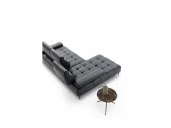 Joplin sofa model in leather or fabric, completely removable cover, 302x245.