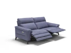 Designer fabric sofa with wooden frame and metal legs