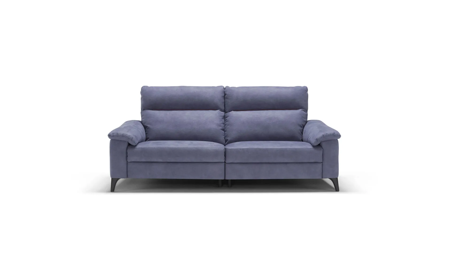 Design sofa in fabric with wooden frame and metal feet.
