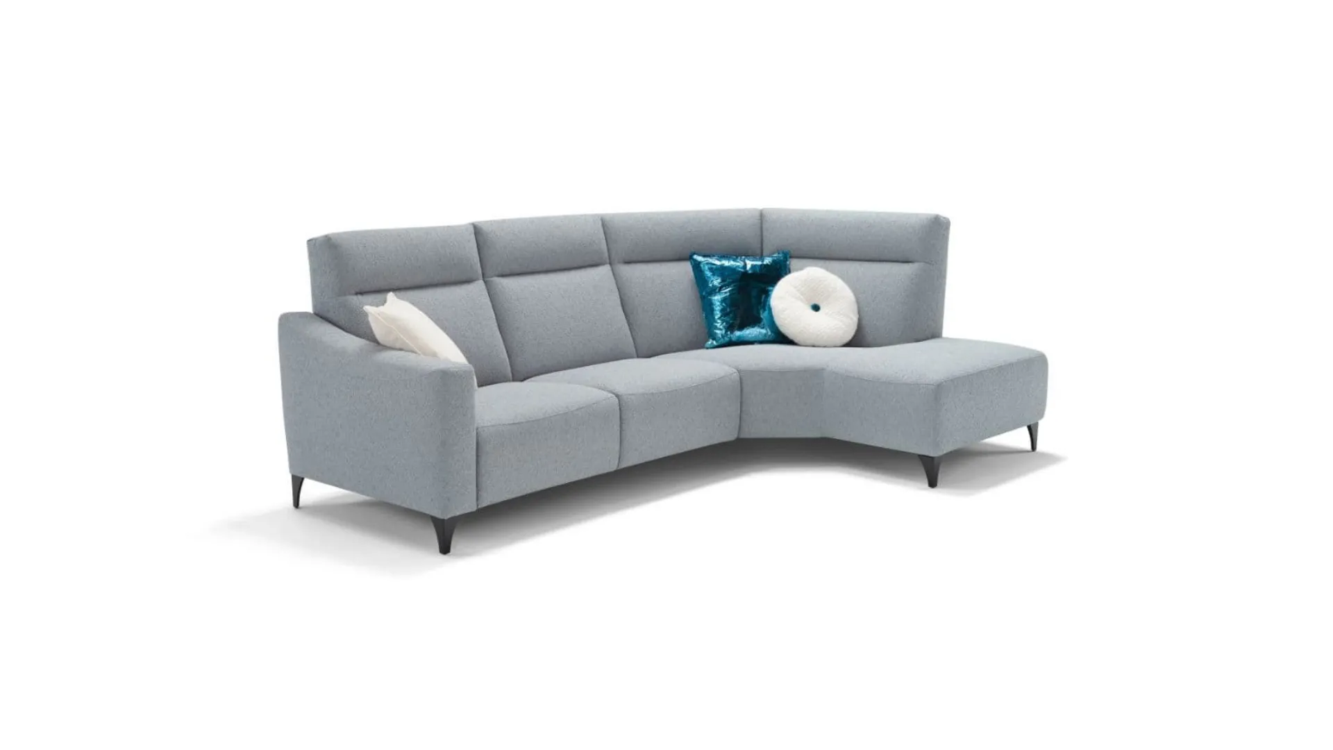 Fabric sofa with elegant and refined lumbar support