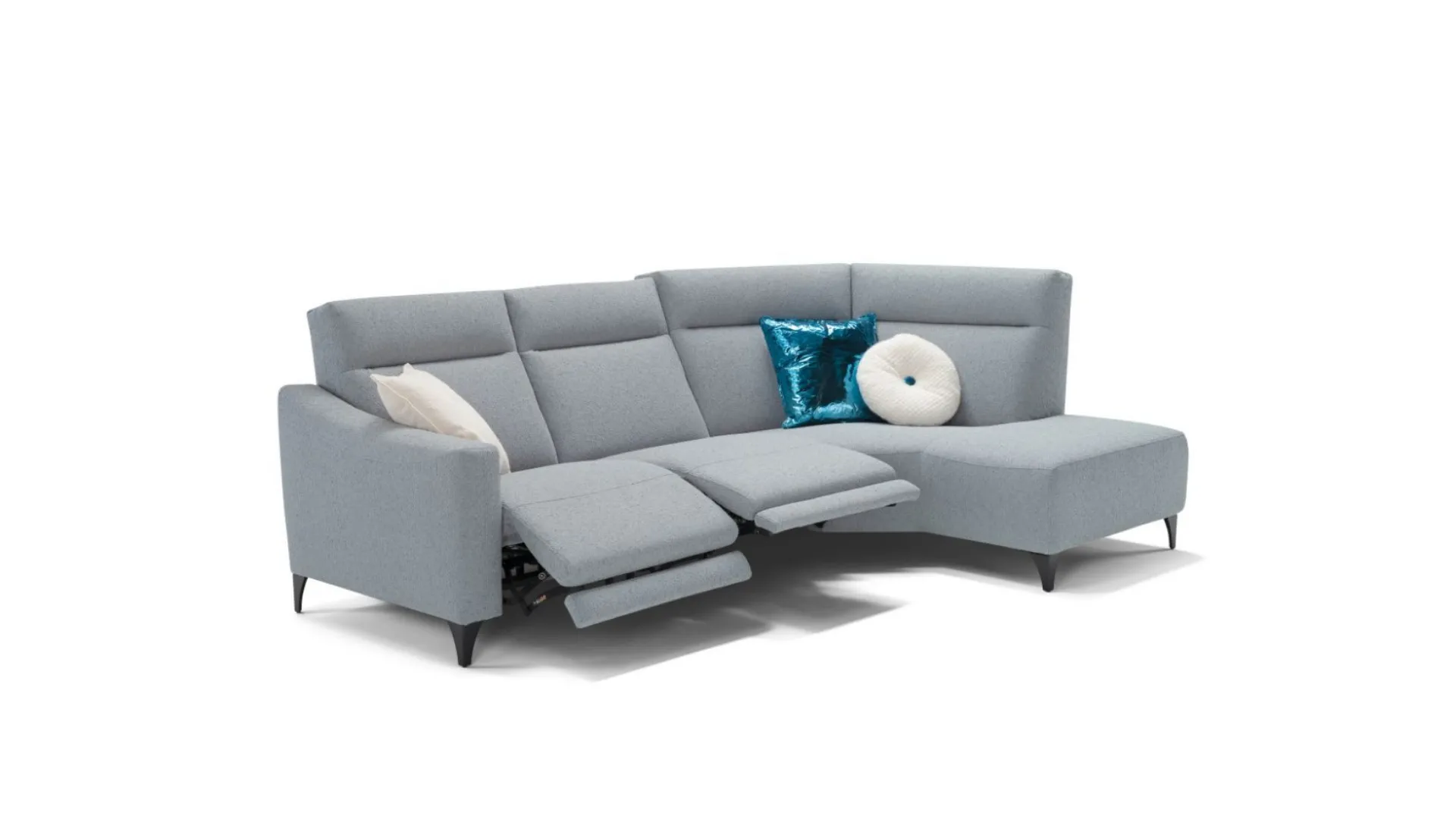 Sofa in fabric with elegant and refined lumbar support