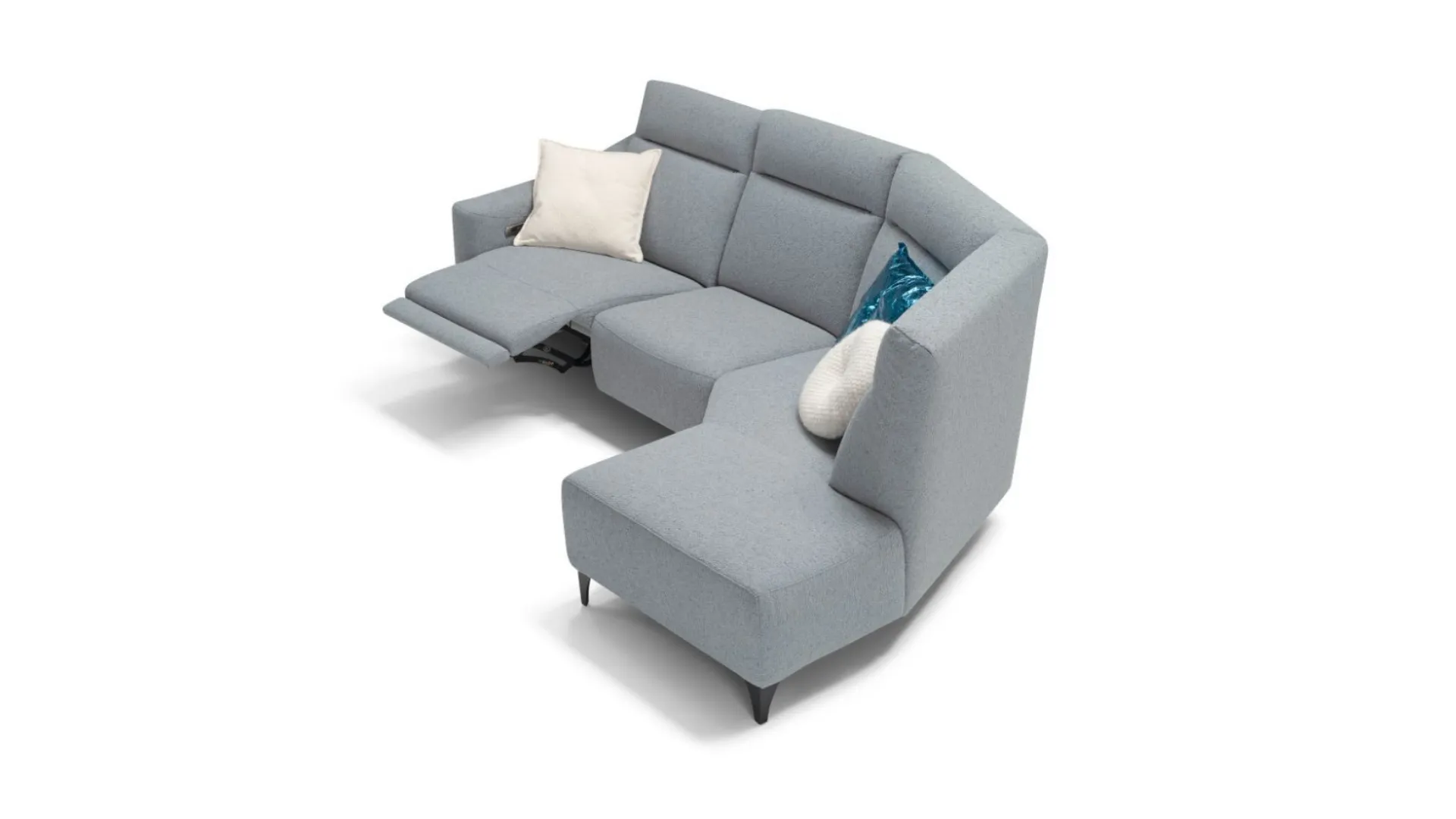 Fabric sofa with elegant and refined lumbar support