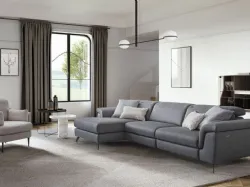 Zeno corner sofa in fabric with relax movement.