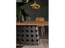 Fixed table structure in anthracite metal wooden top