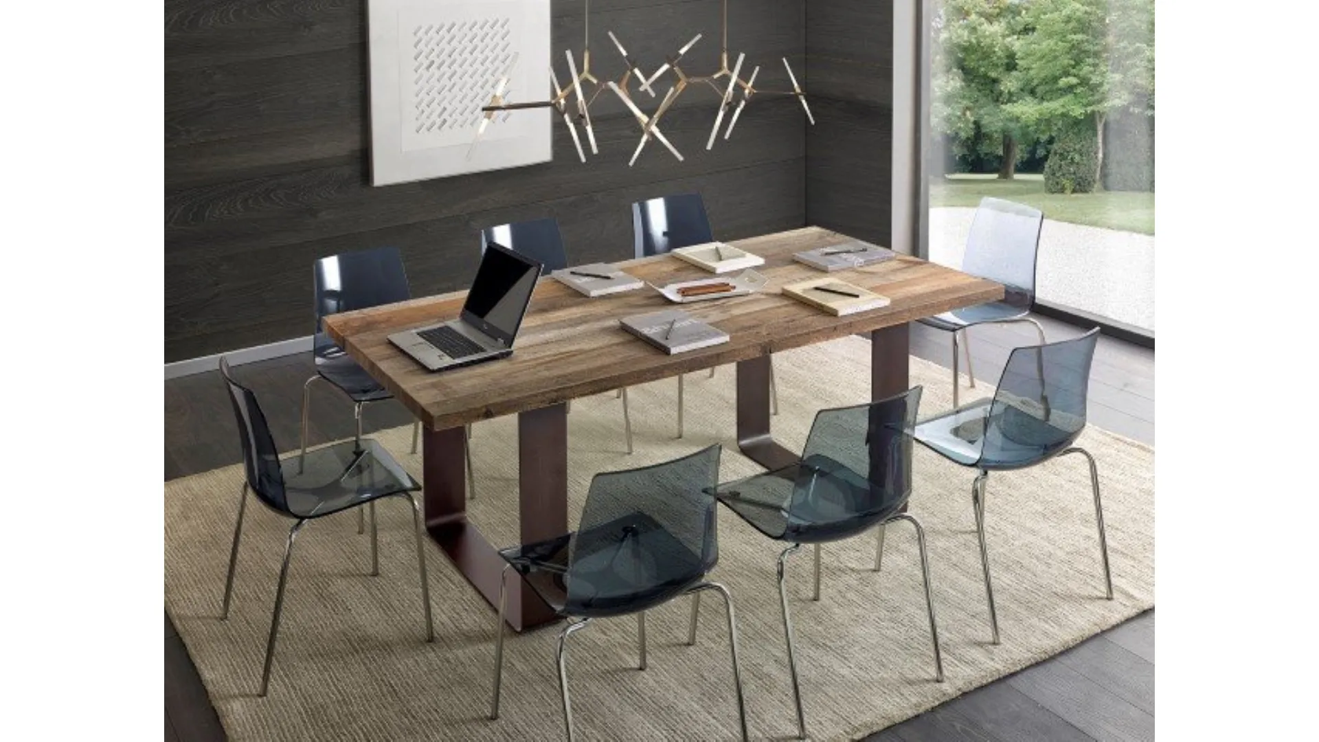 Custom-made rectangular table Ontano pattern