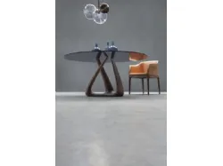 Rizoma round table with glass top