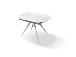 Extendable shaped table with ceramic top and internal extensions 120x80.