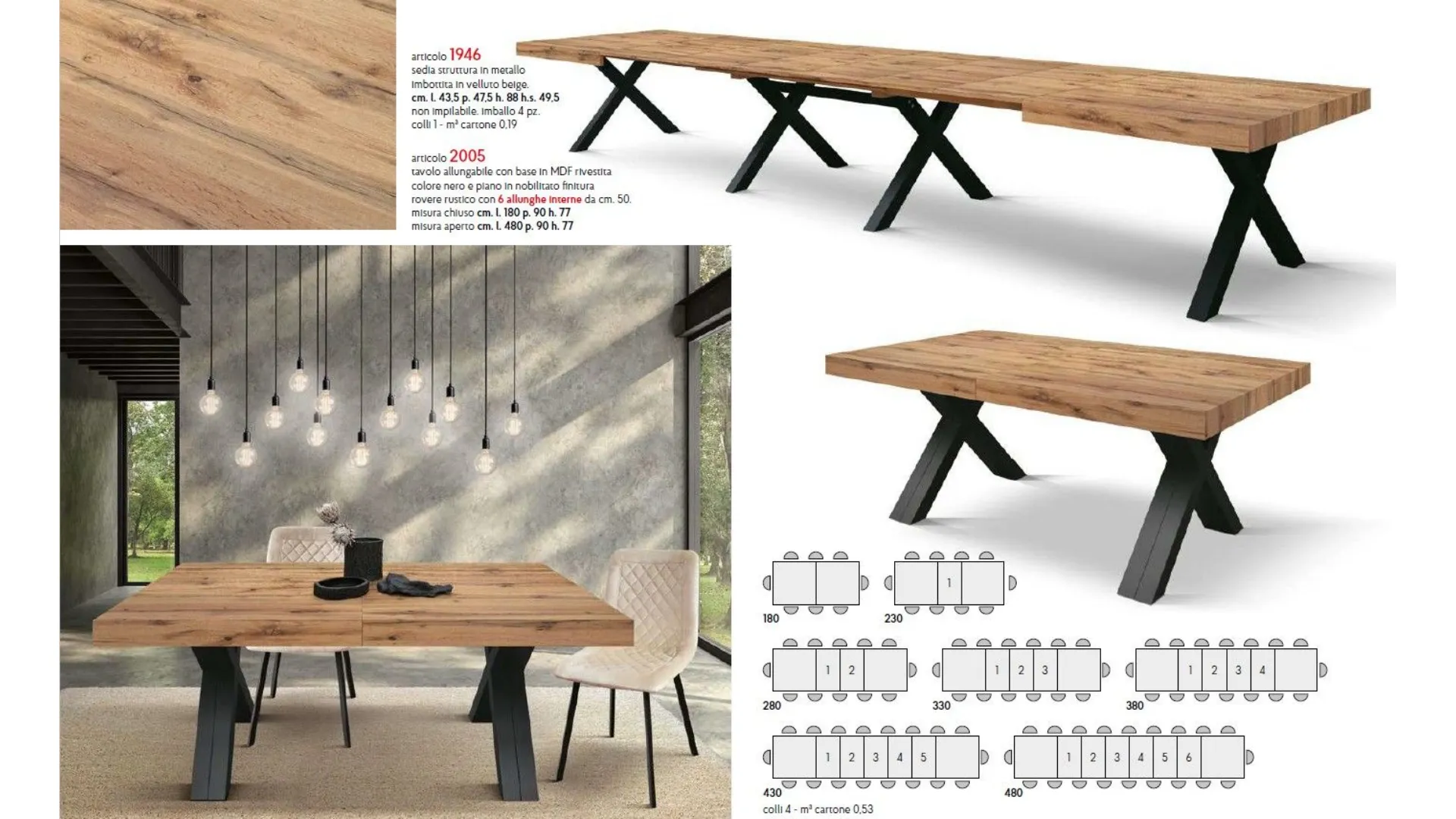 Extendable table art. 2005