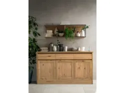 WOOD kitchen with framed oak door