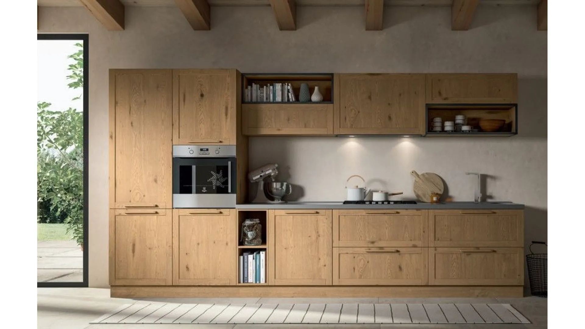 WOOD kitchen with frame door in Oak