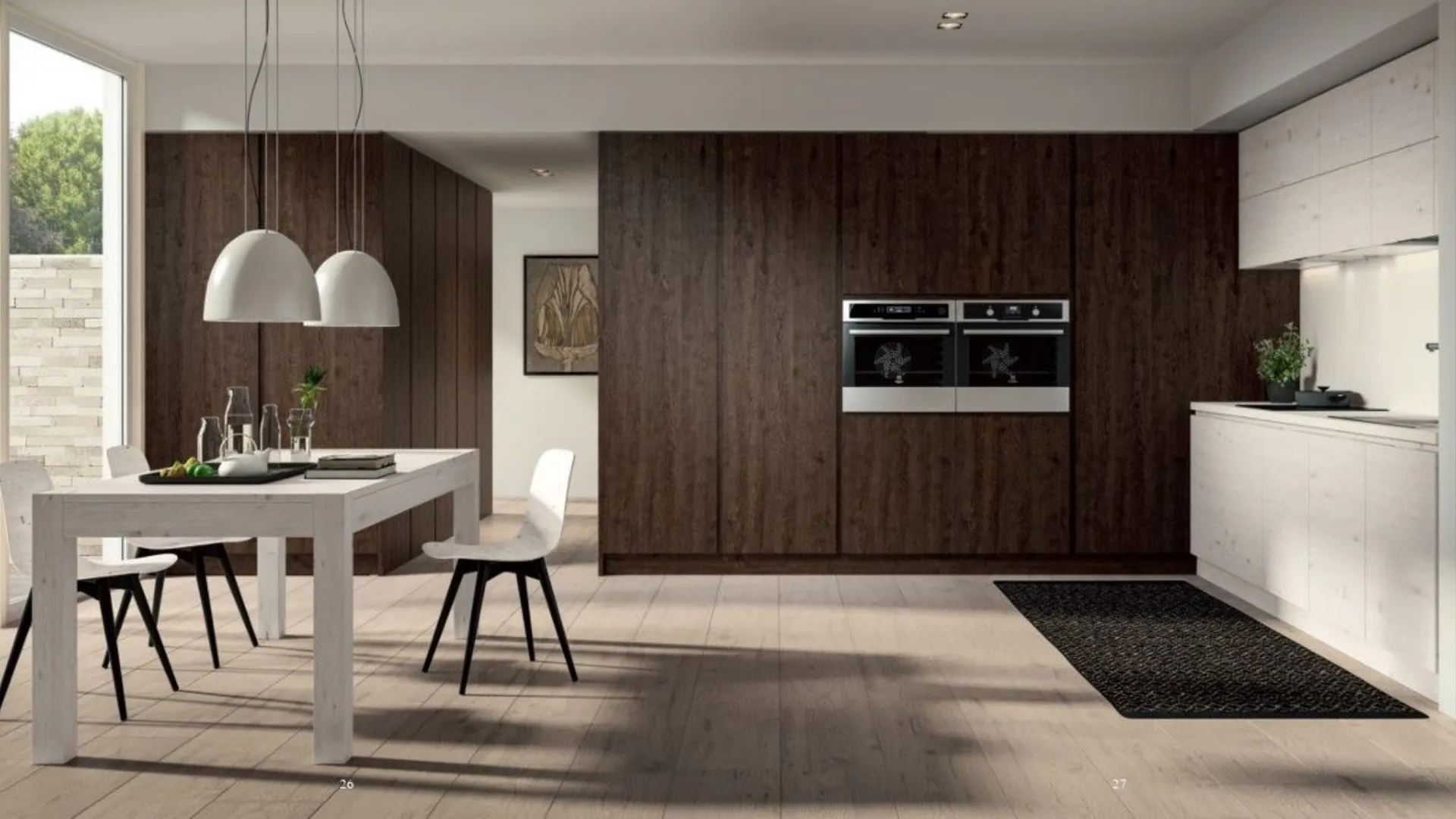 Kitchen composition 02 oak wood