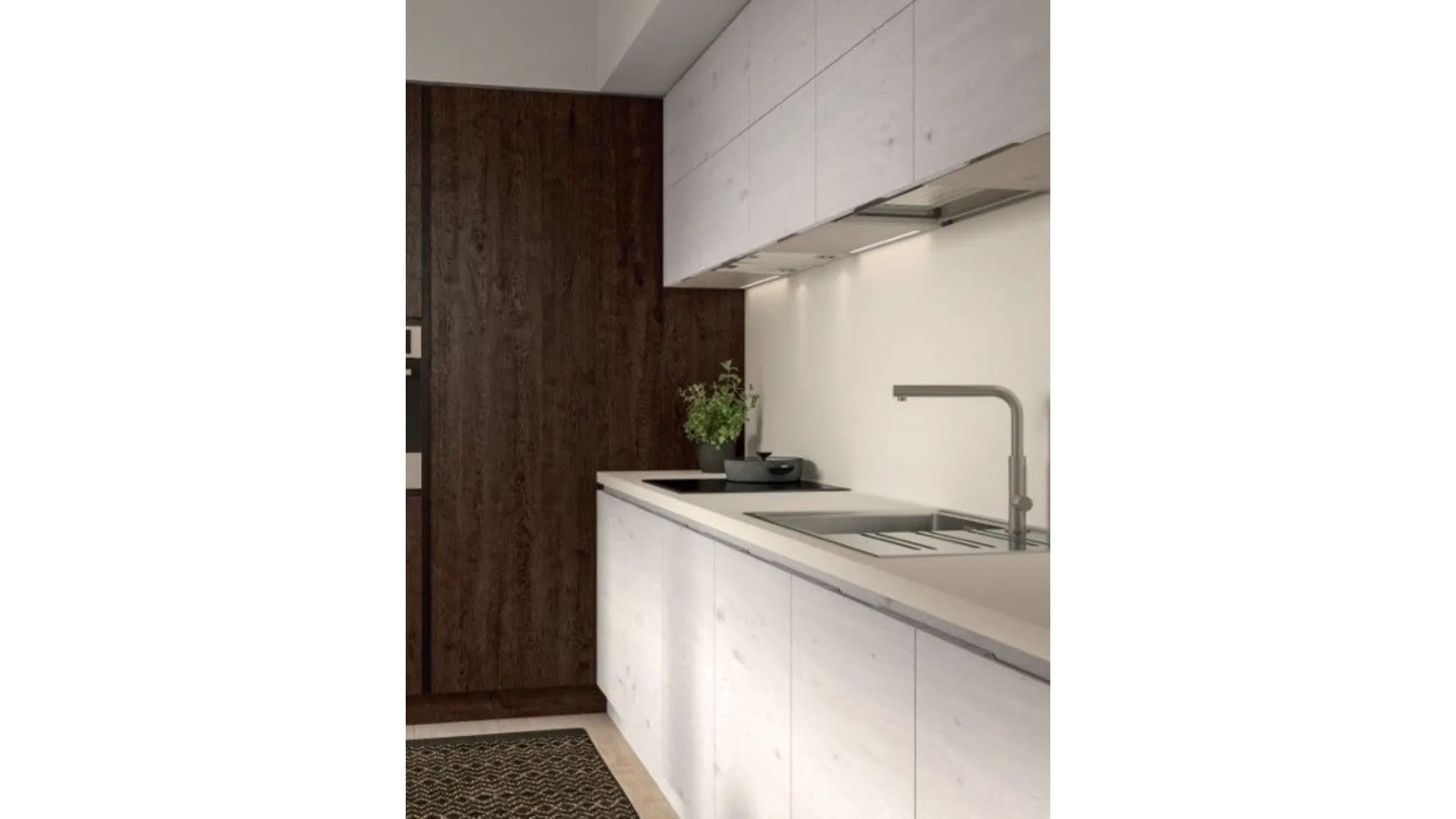 Kitchen composition 02 oak wood