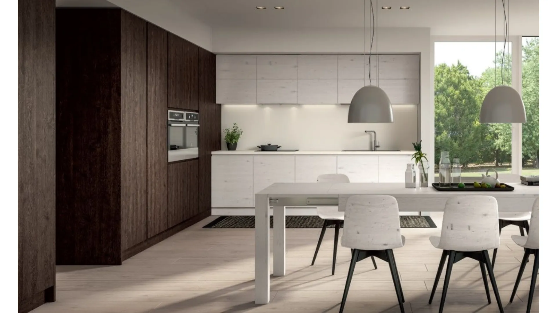 Kitchen composition 02 oak wood