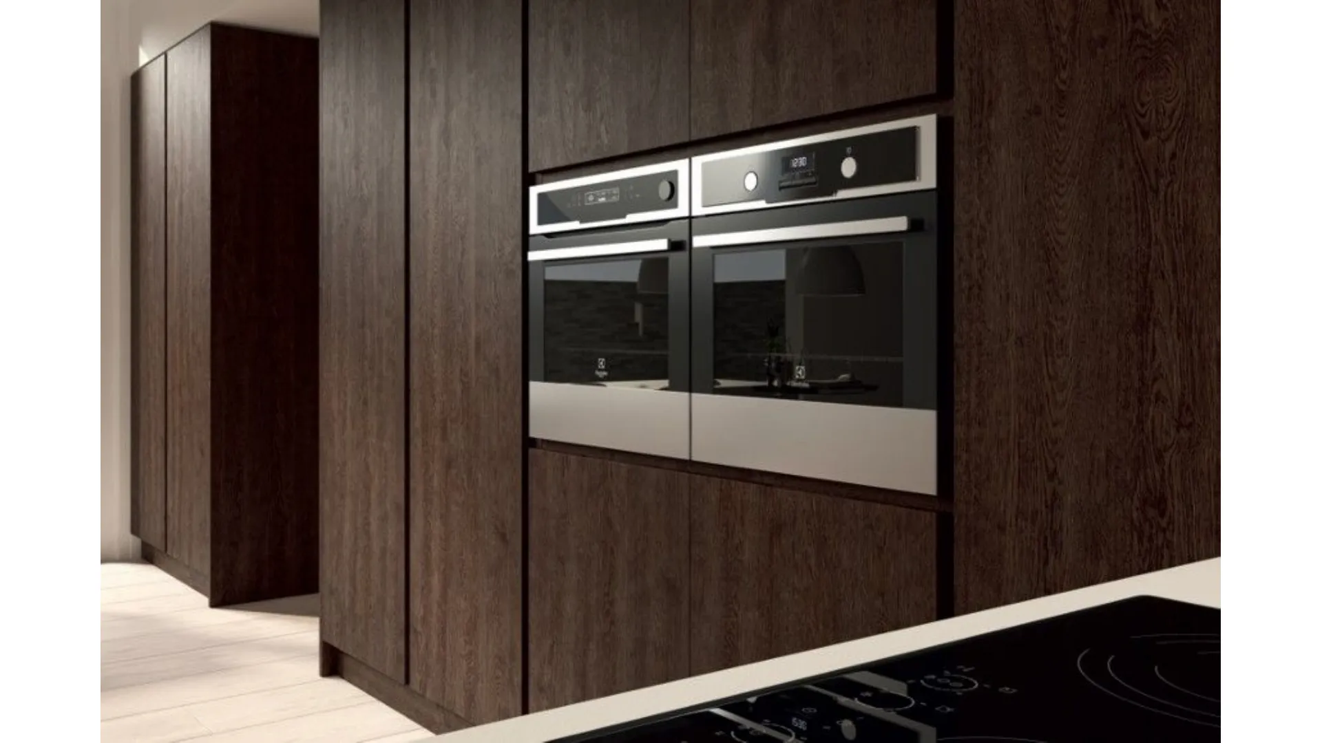 Kitchen composition 02 oak wood