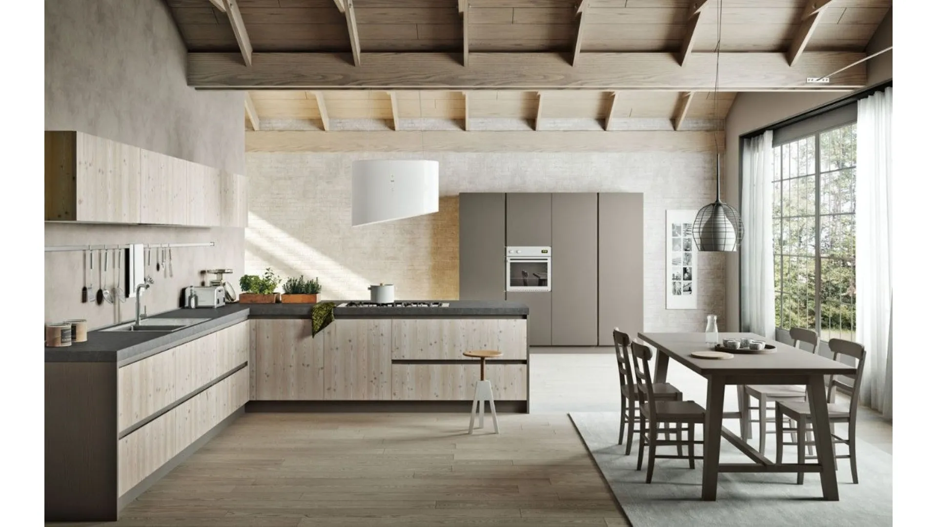 Kitchen composition A1 wood PINE