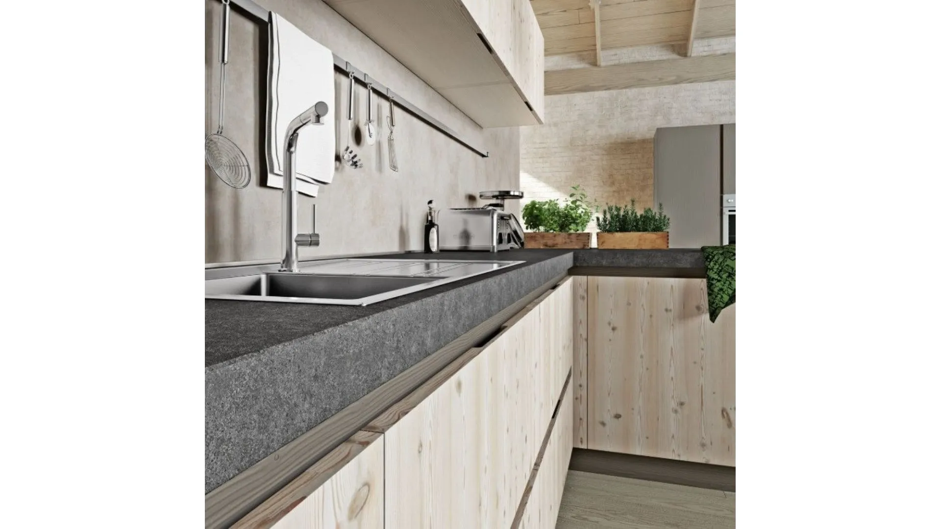 Kitchen composition A1 wood PINE