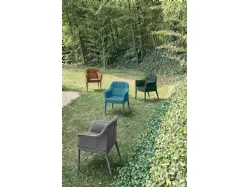 Velvet effect microfibre armchair