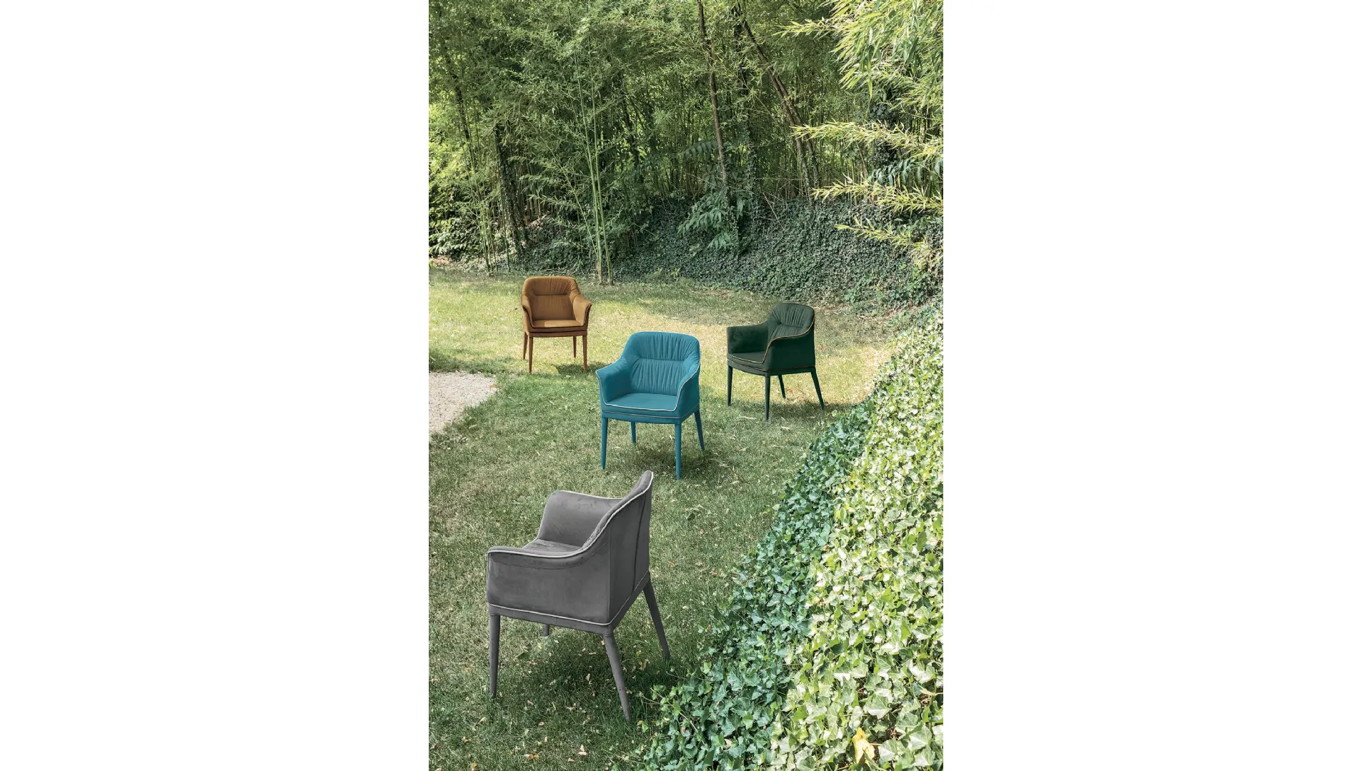 Velvet effect microfibre armchair