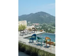 Modern chair with metal structure
