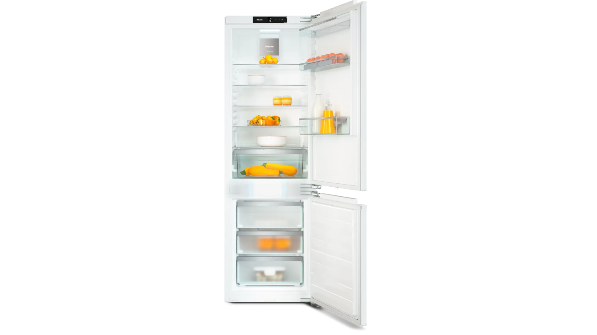 Miele Fridge-Freezer with convenient LED light and NoFrost system.