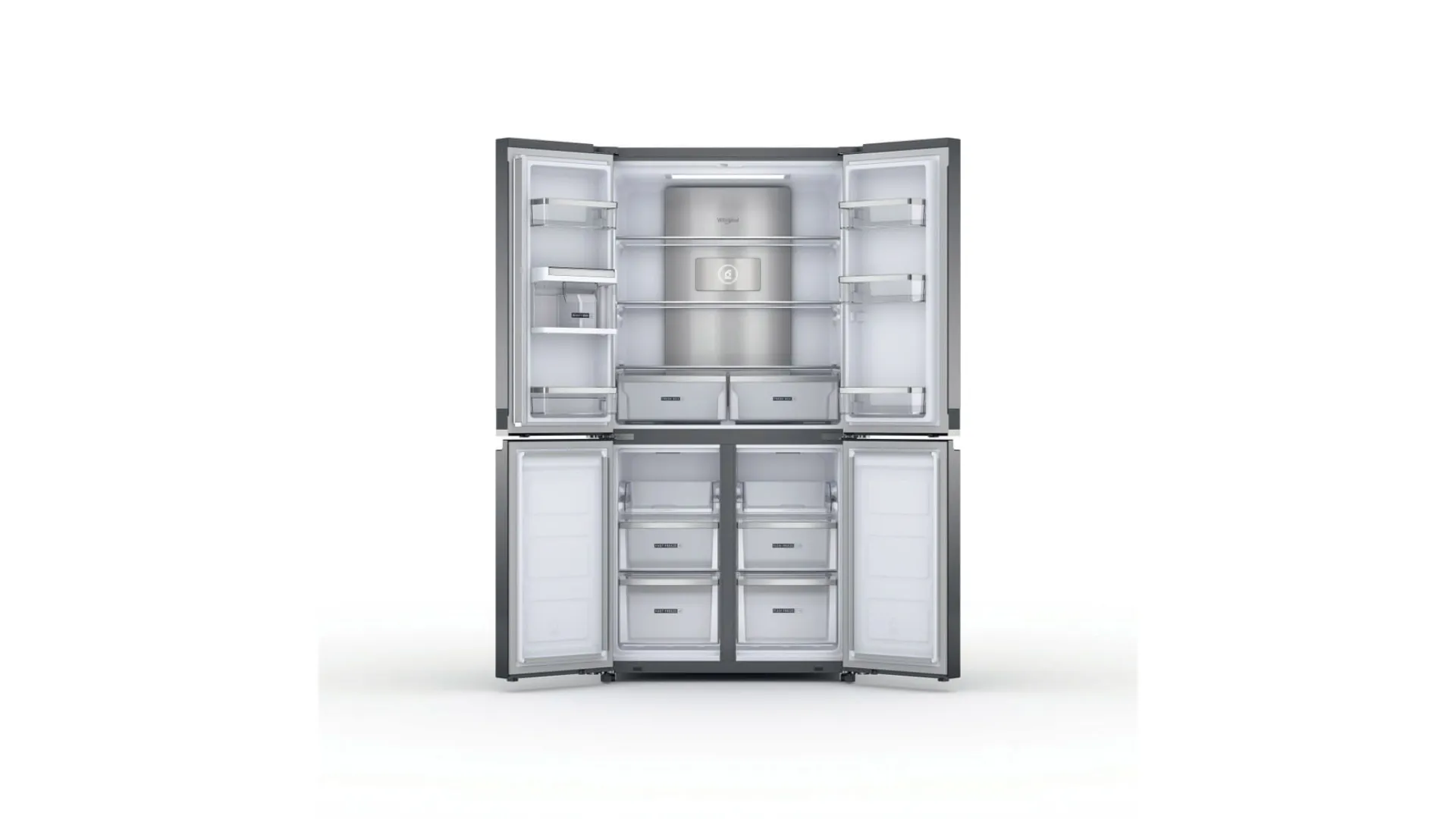 Whirlpool stainless steel refrigerator.