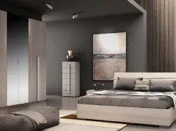 Double bedroom wardrobe with six doors and mirrors, made of high-quality materials.