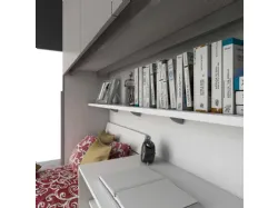 Modern complete room with built-in wardrobe, single bed, and desk.