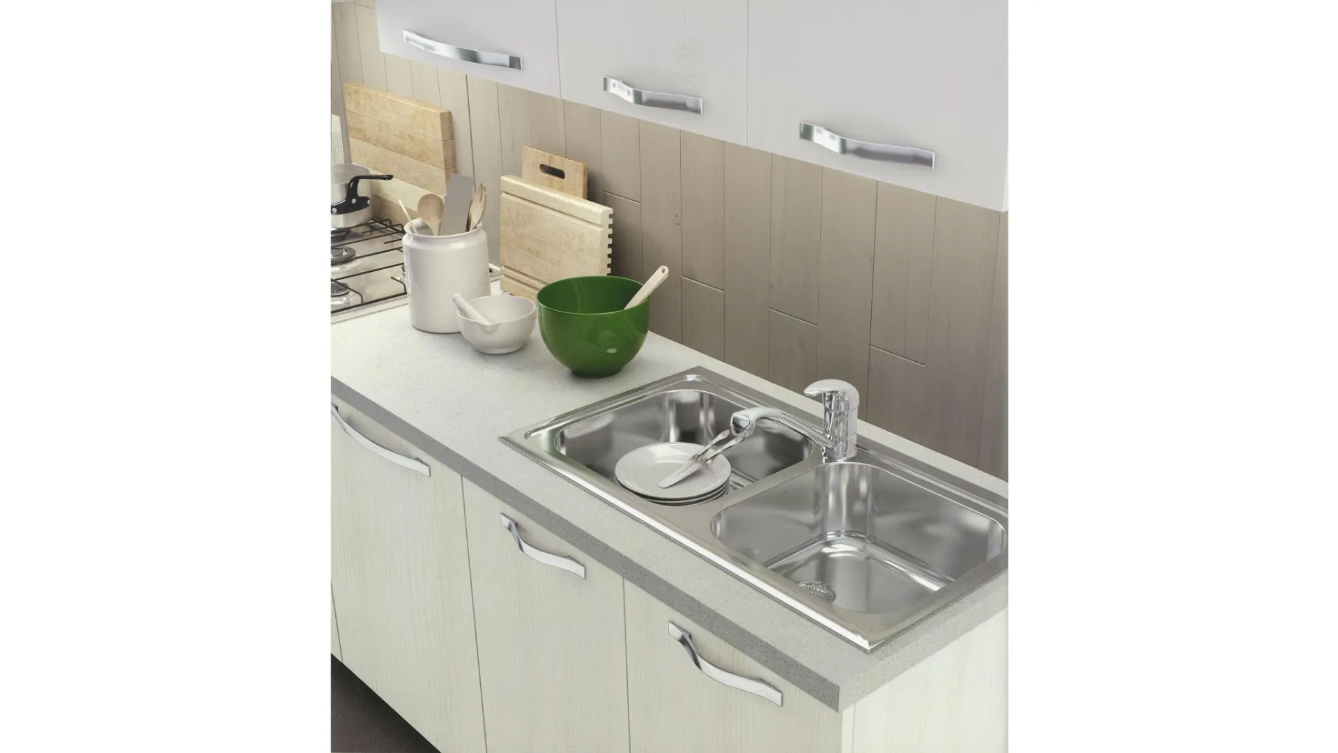 Modern linear kitchen complete with Candy branded recessed appliances complete with Candy dishwasher