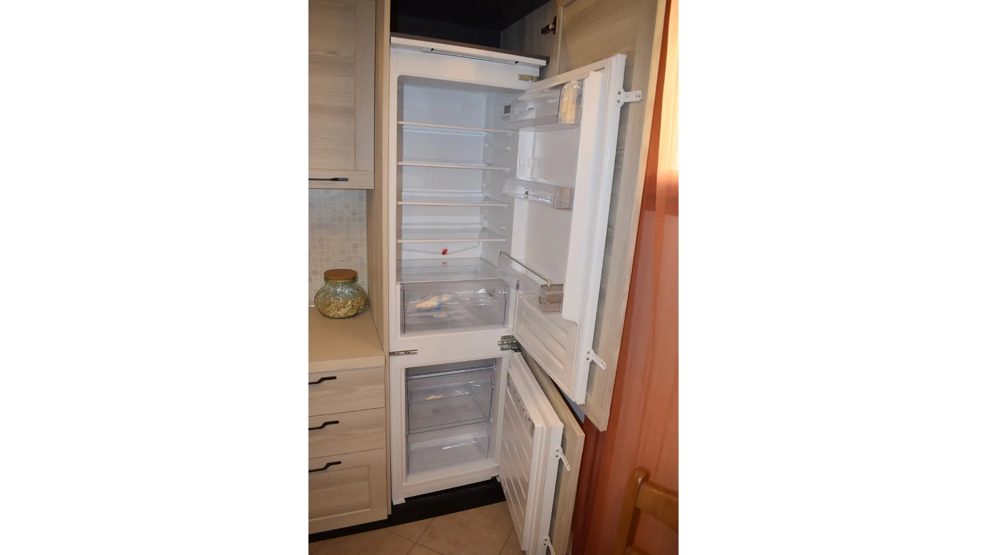 Built-in fridge with large freezer