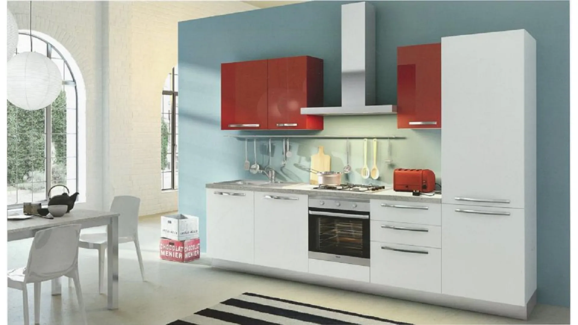modern kitchen in discounted material laminate from the Mottes Mobili collection