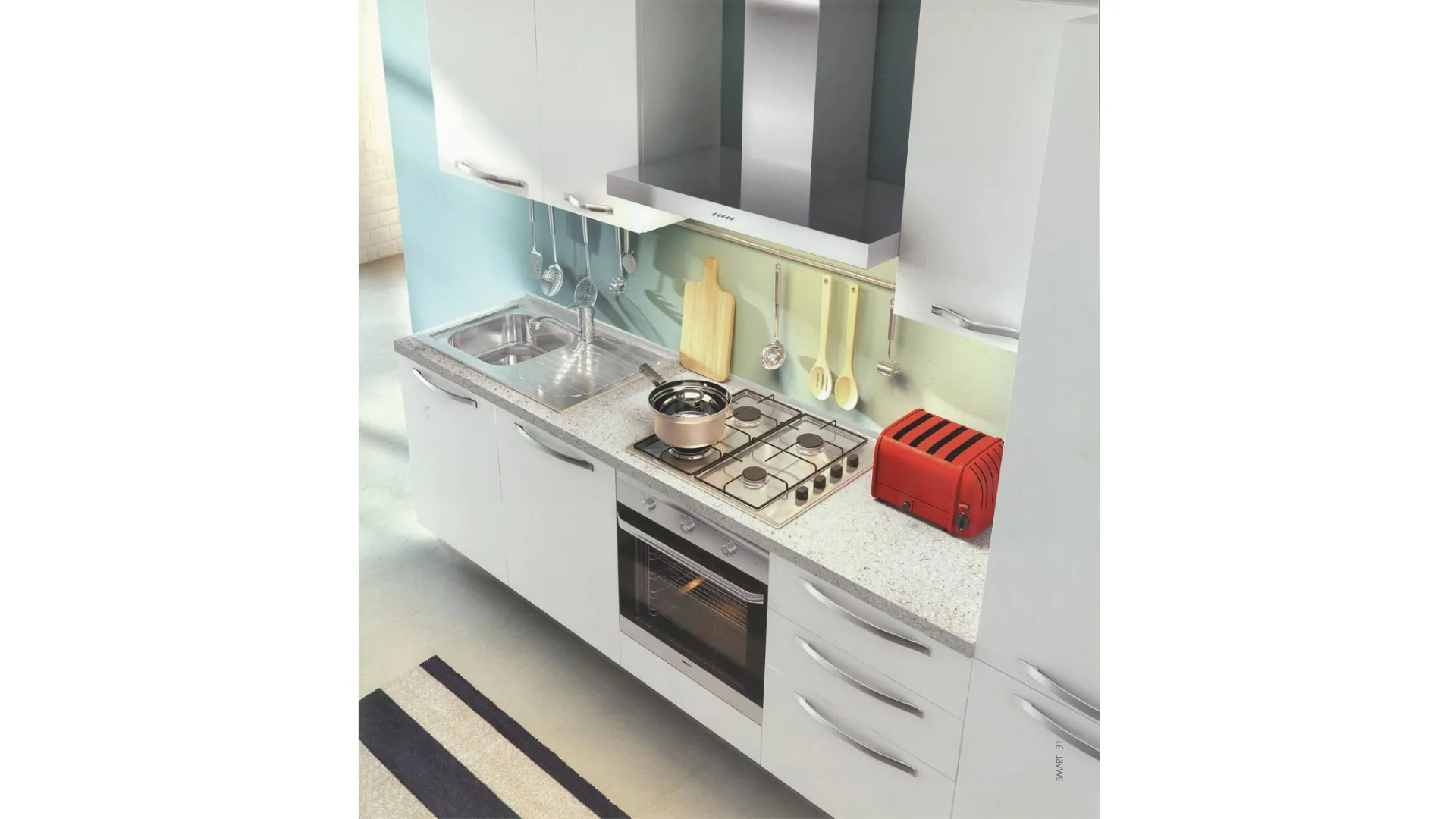 Modern kitchen complete with dishwasher with Ariston appliances.
