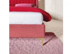 Phlox: bed with a soft fabric band with dynamic vertical stitching