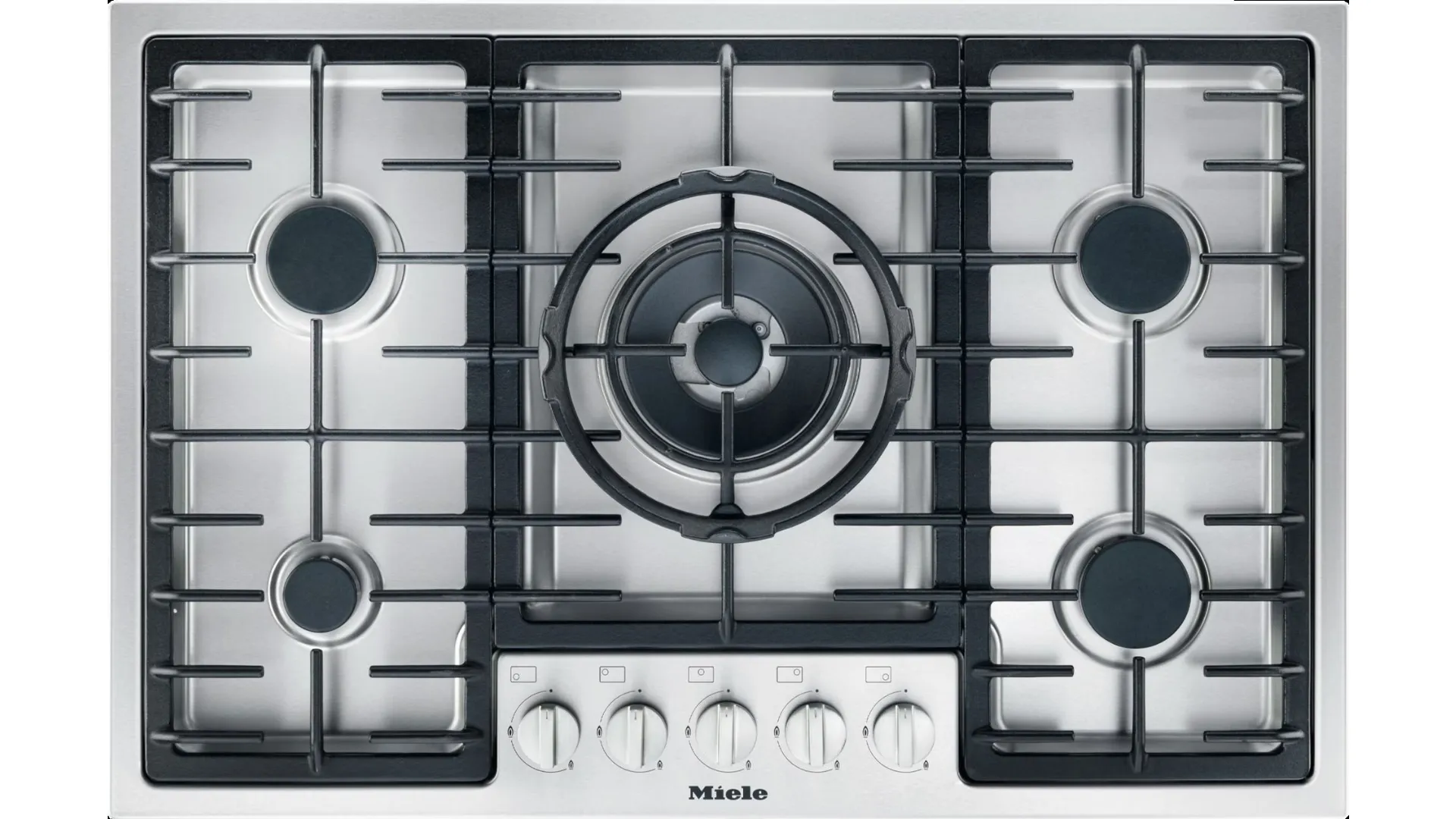 Miele KM2334G stainless steel gas cooktop.