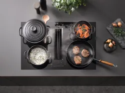 Miele hob with integrated hood and Silence motor.