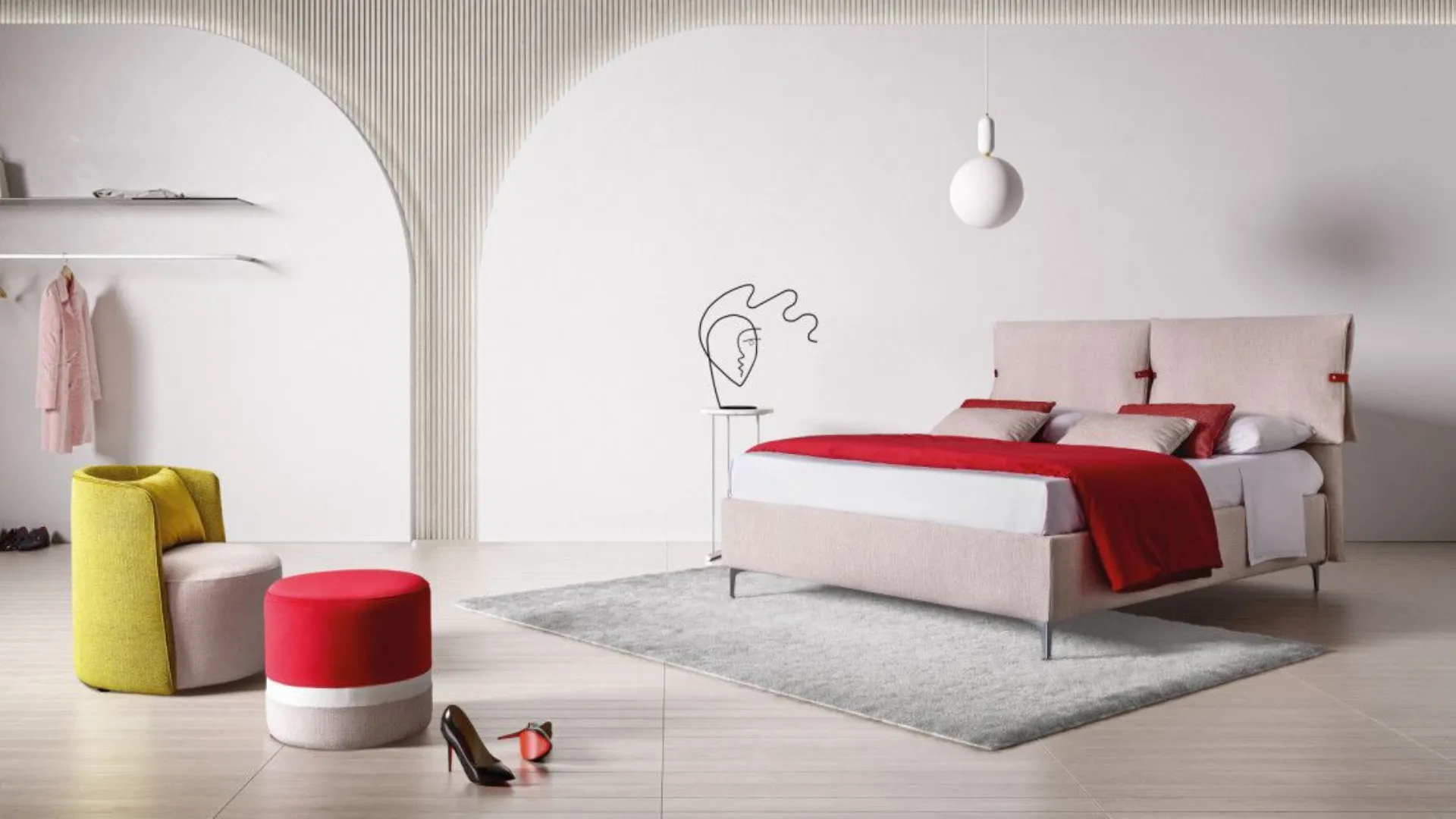 Primrose: bed with double cushions and interchangeable band