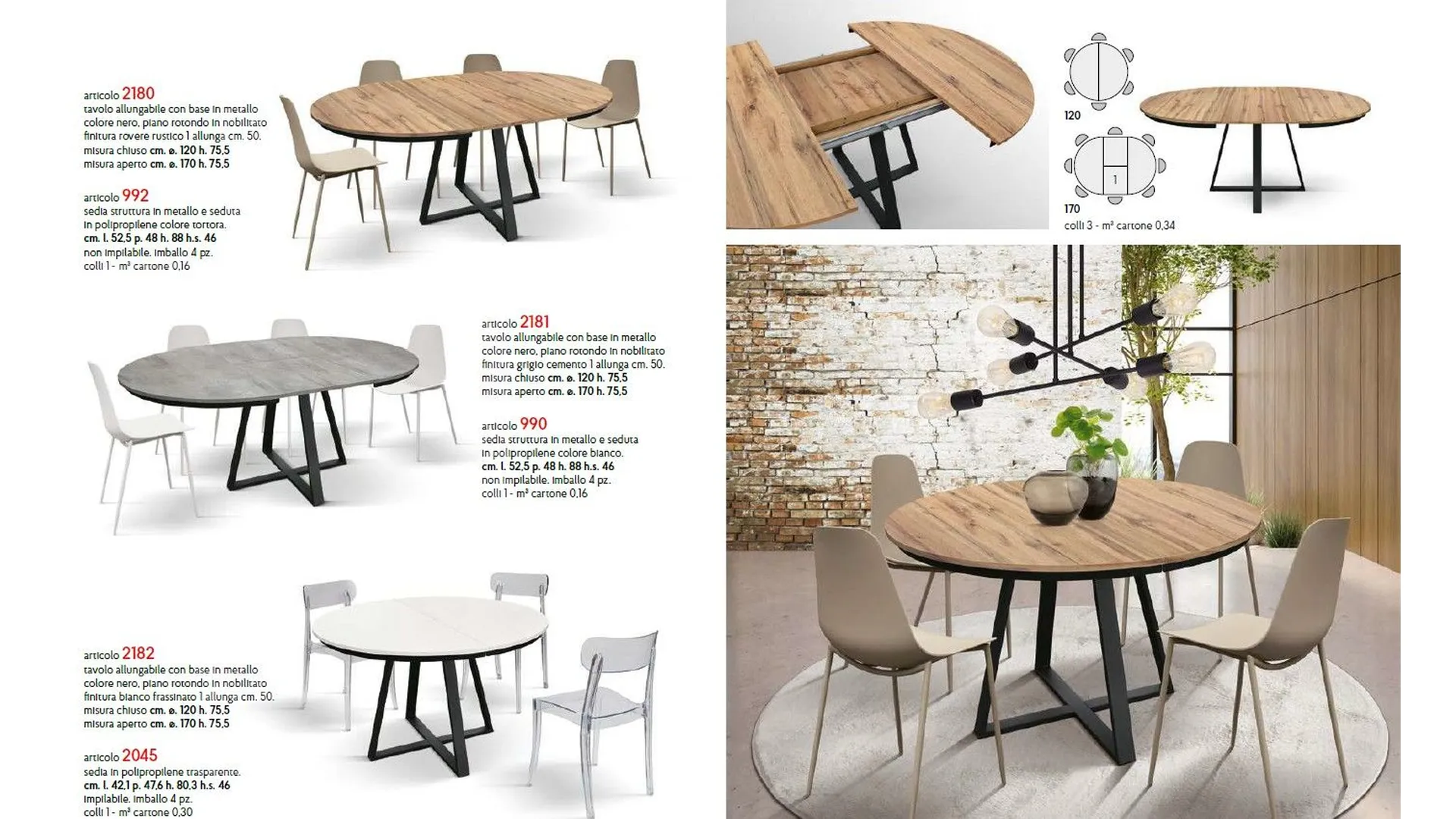 Extendable table art. 2180