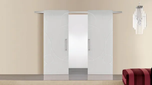 Sliding door with two doors