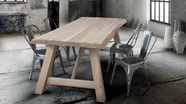 Contemporary style fixed wooden table